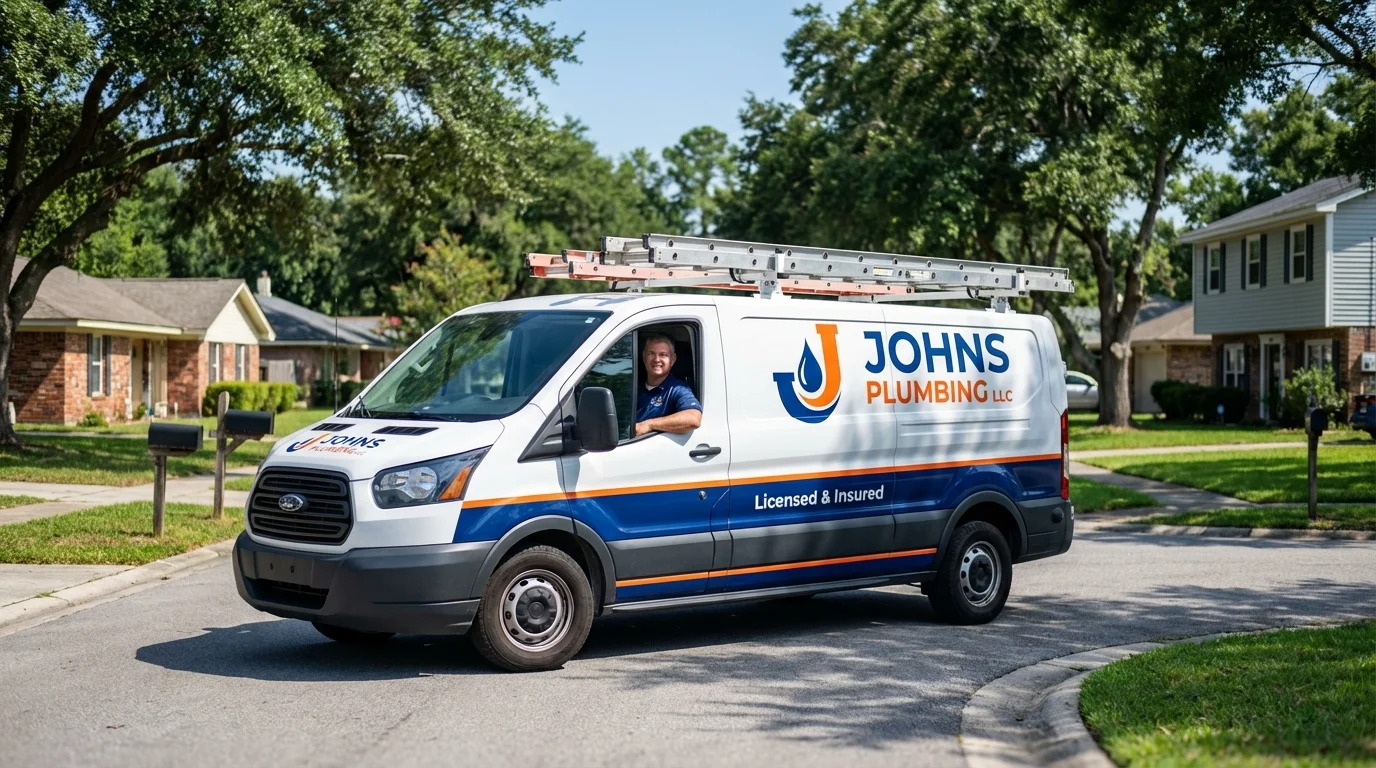 Johns Plumbing LLC service van in Taylorsville, KY