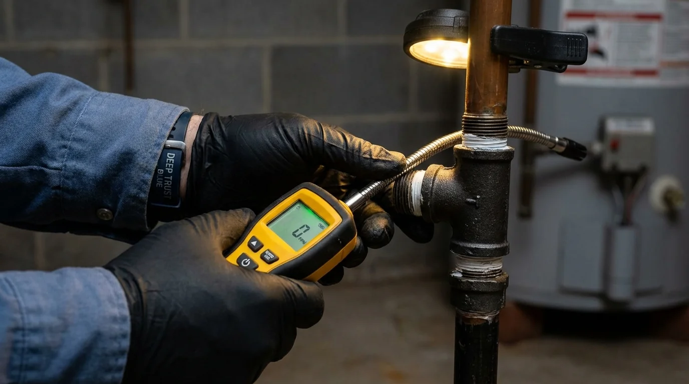 Gas leak detection with electronic sniffer by Johns Plumbing LLC in Taylorsville